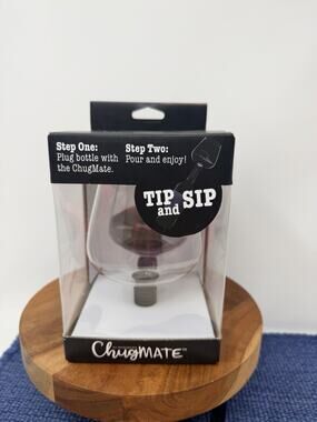 Godinger Chugmate Wine Glass Topper Bottle Goblet for Straight Drinking Gift